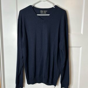 Elegant Navy V-Neck Sweater